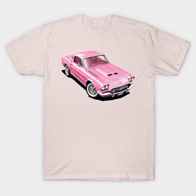 Pink Classic Barbie Car T-Shirt by VENZ0LIC